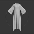 White Robe with Flowy Long Sleeves and Loose Floor Length Fit