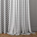Elegant Gray Curtains With Valance And Sheer White Inner Layer For Window 3d model