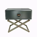 Modern Gray Wardrobe With Metal X Shaped Legs And Round Handle Drawer