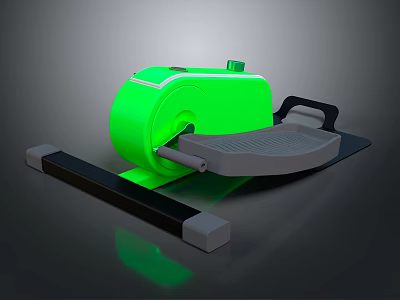 Green Exercise Roller Fitness Equipment With Black Stand And Gray Platform 3d model