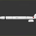White Aerodynamic Military Missile With Wings Tail Fins And Engine Structure