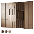 Modern Wooden Bookshelf With Geometric Panel Design For Interior Space Decor