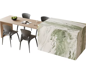 Modern Dining Table Chair Combination Dining Table Chair 3d model