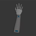 Bionic Robotic Arm Character With Metallic Structure And Blue Accents Design
