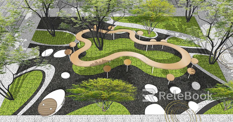 Modern Garden Landscape Leisure Guangguan Demonstration Area Dry Landscape Courtyard Landscape model