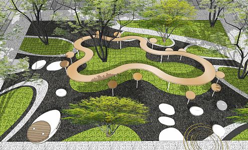 Modern Garden Landscape Leisure Guangguan Demonstration Area Dry Landscape Courtyard Landscape 3d model