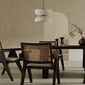 Qui Ji Restaurant Table and Chair Combination Ornaments 3d model