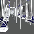 Subway Car Interior With Train Doors Seats And Direction Signs 3d model