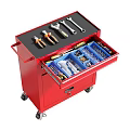 Red Tool Cabinet With Drawers On Wheels For Garage Workshop Tool Storage 3d model