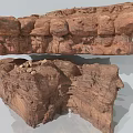 Natural Red Rock and Solid Wood Structure with Rough Textured Surface Design 3d model