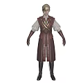 Steampunk Style Character In Brown Long Vest White Shirt Goggles With Mechanical Creature