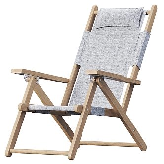 Teak Weekend Lounger 3d model