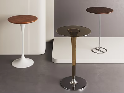 Modern Bar Table Design Ideas With Various Bases And Mixed Material Tops 3d model