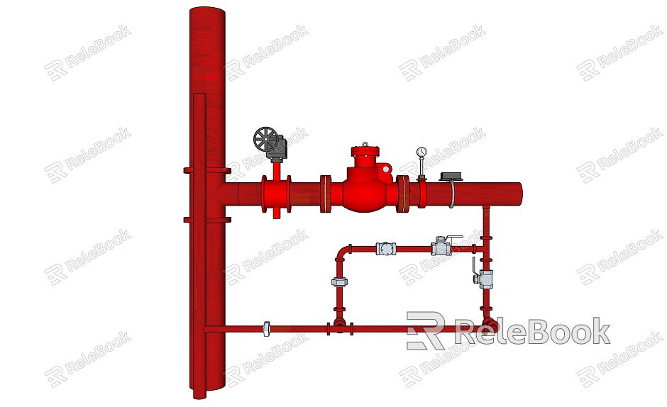 Modern fire hydrant fire sprinkler model