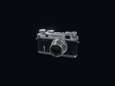 Vintage Olympus Film Camera With Classic Silver Black Design And Lens 3d model