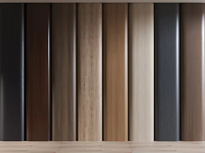 Wooden Wall Panels in Various Colors with Natural Wood Grain Texture 3d model
