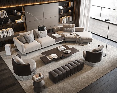 Modern Sofa Coffee Table Combination Sofa 3d model