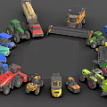 Different Types Of Colorful Toy Cars And Model Vehicles Arranged In Circle