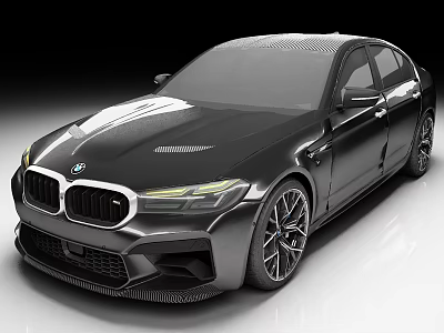 Sleek Black BMW Sports Sedan With Sporty Exterior And Alloy Wheels 3d model