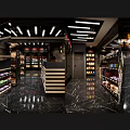 Supermarket Department Store With Shelves Full Of Snacks Beverages And Frozen Goods At Checkout