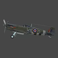 Vintage Military Fighter Plane With Roundels And WX T Markings On Wings