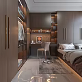 Modern Tatami Bedroom Interior With Built in Storage And Wooden Flooring