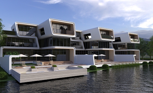 Modern Townhouse Seaside Villas 3d model