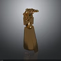 Golden Mechanical Equipment With Intricate Metallic Structure And Stable Base Design