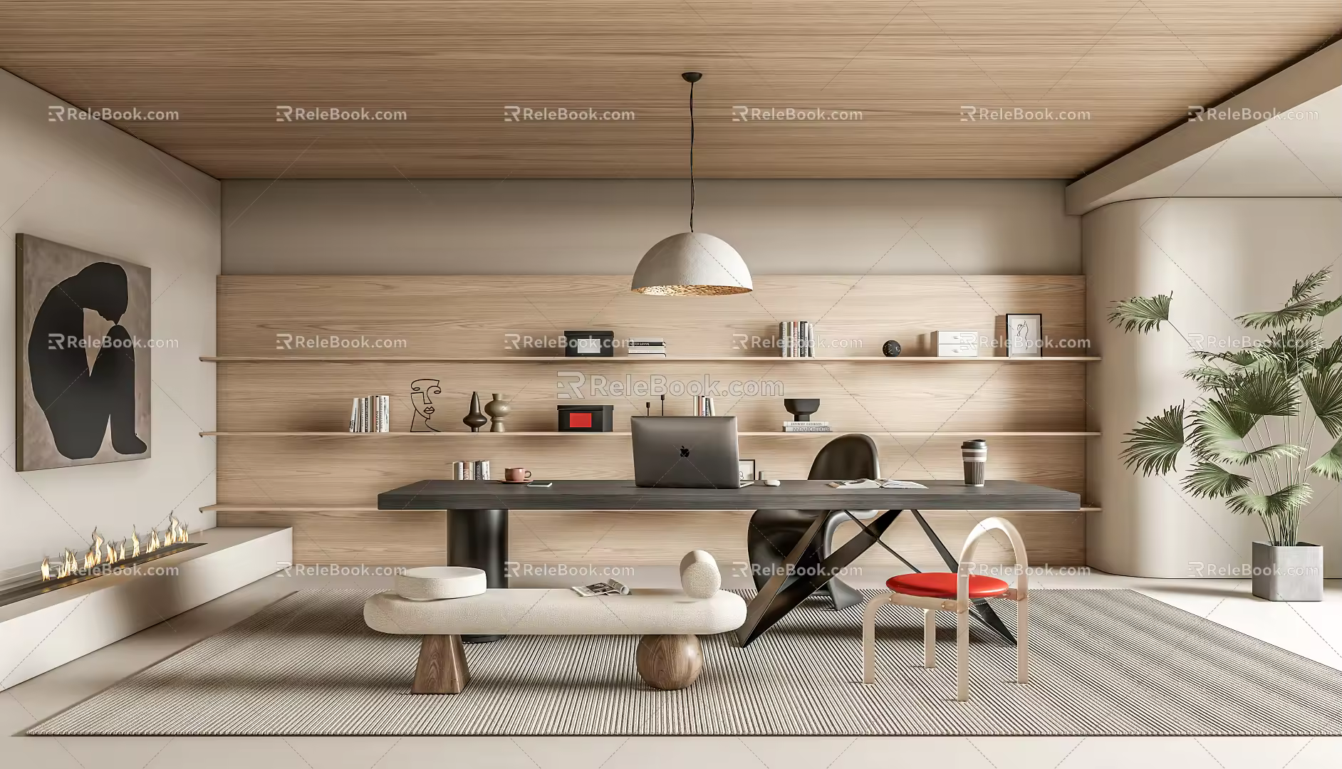Modern study 3d model