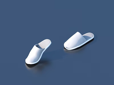 White Soft Comfortable Home Slippers For Daily Indoor Use And Casual Wear 3d model
