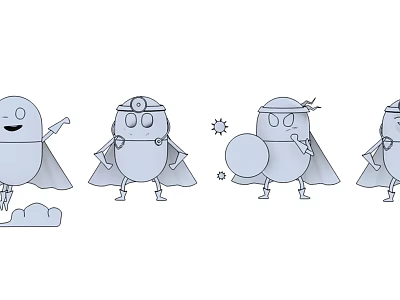 Modern game character capsule Superman 3d model