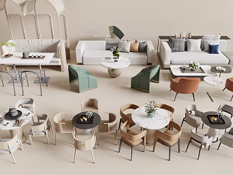 Modern Negotiation Table and Chair Negotiation Table Leisure Area Leisure Table and Chair 3d model