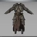 Intricate Medieval Metal Armor With Detailed Decorative Structure And Leather Components