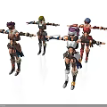 Colorful Anime Game Characters With Various Hairstyles Adventurous Outfits And Dynamic Poses