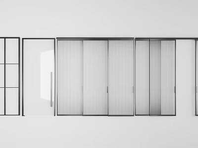 Modern Interior Sliding Doors With Glass Panels And Various Frame Designs 3d model