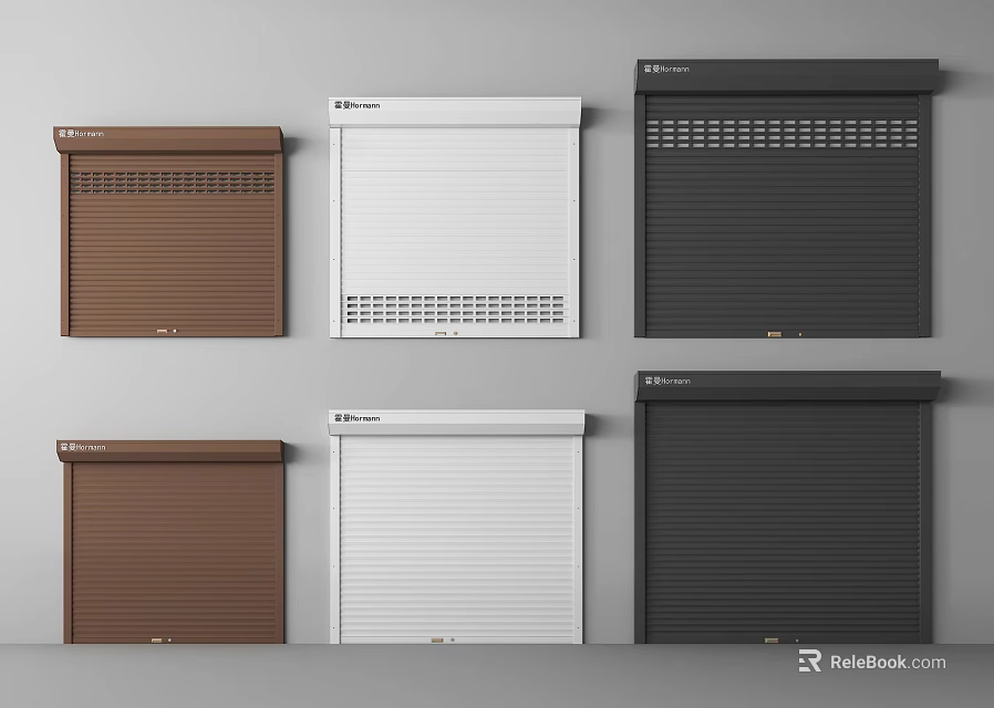 Modern Colored Roller Blinds In Brown White Black With Patterned Designs 3d model