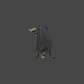 Game and Movie Demon Character with Bat Wings Horns Red Eyes and Dark Skin