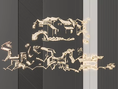 Modern wall decoration pendant 3d model