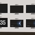 Various Sizes Wall Mounted TVs Featuring 100 Inch 65 Inch Displays With Time And Brand