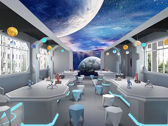 Modern classroom science and technology classroom 3d model