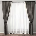 Multiple Color Curtains With Double Layer Design For Home Window Decoration 3d model