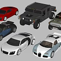 Colorful Sports Cars And Off Road Vehicles In Various Models Collection