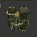 Green Industrial Gas Cylinders With Yellow Valve And Metal Straps For Storage