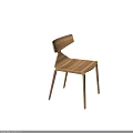 Modern Minimalist Wooden Single Chair With Sleek Curved Design And Natural Wood Grain