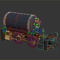 vintage train steam train train carriage locomotive head steam car carriage train modern vehicle 3d model