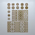 Traditional Chinese Lattice Windows Featuring Various Decorative Patterns And Classic Designs 3d model