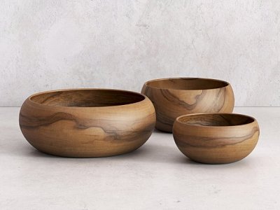 tableware wooden bowl creative bowl 3d model