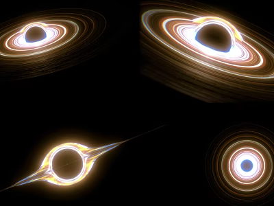 Black Holes With Luminous Accretion Disks In Cosmic Structures From Different Angles 3d model