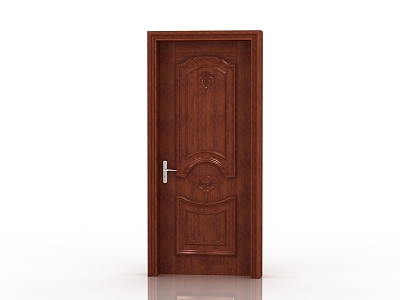 European-style solid wood door 3d model