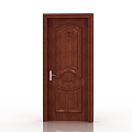 European-style solid wood door 3d model